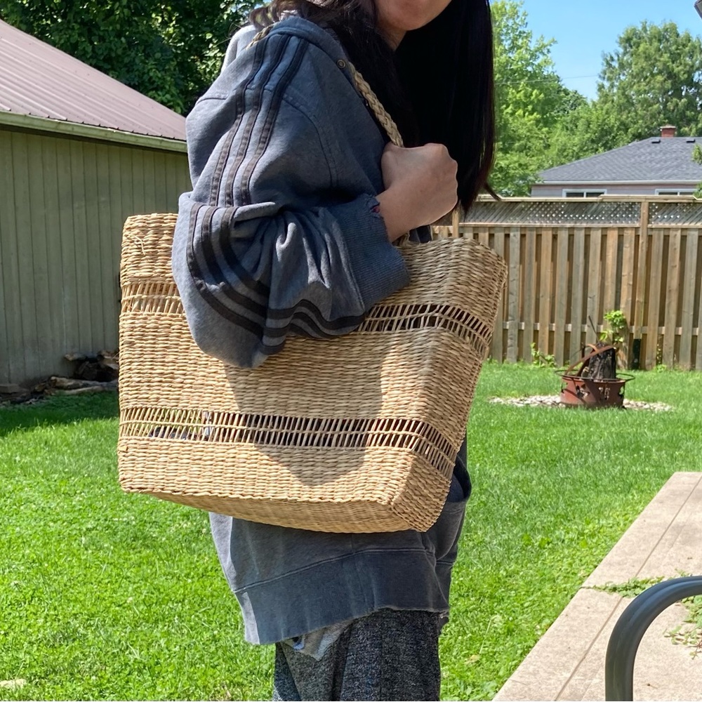 NEW Handwoven see through biodegradable sedge bags, sustainable, organic